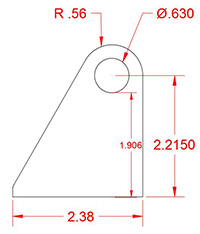 Tab - Rear Seat Tube - 2.215 Tall