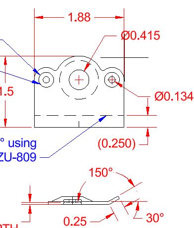 Dzus Plate - Scalloped & Bent -1" Long